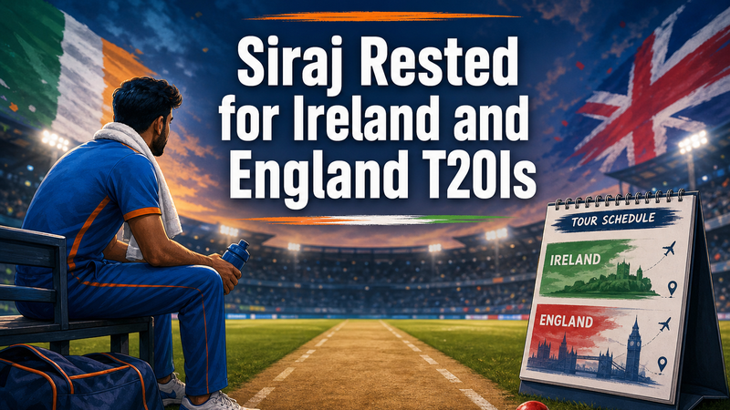 Illustration: Mohammad Siraj rested for India's T20I tours of Ireland and England
