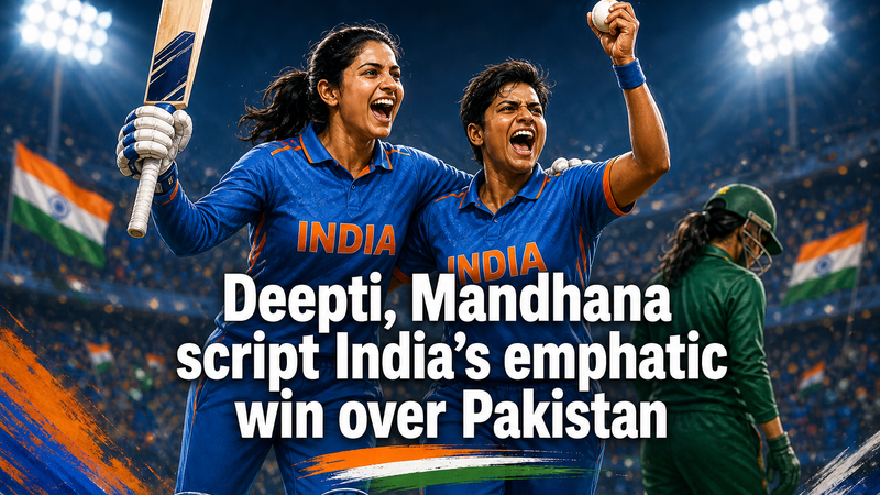 Illustration: Deepti and Mandhana lead India to an emphatic win over Pakistan