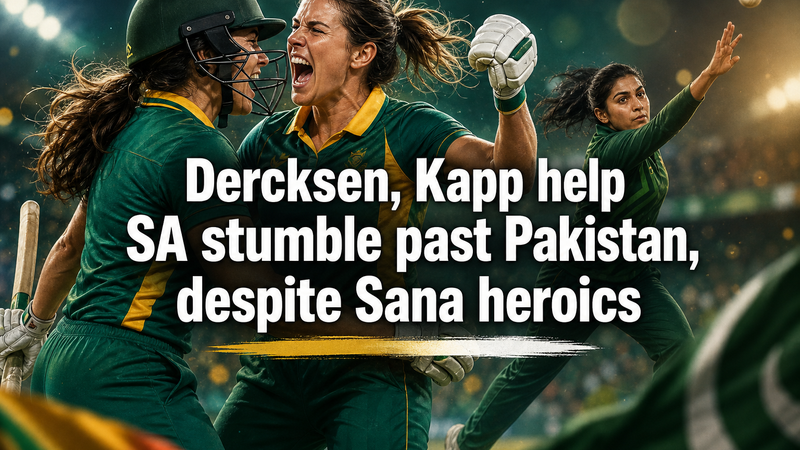 Illustration: Dercksen and Kapp help South Africa stumble past Pakistan despite Sana's heroics