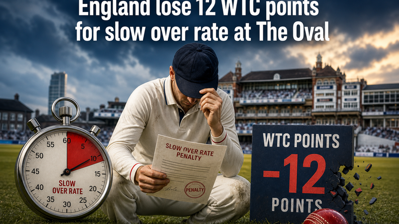 Illustration: England lose 12 World Test Championship points for a slow over rate at The Oval