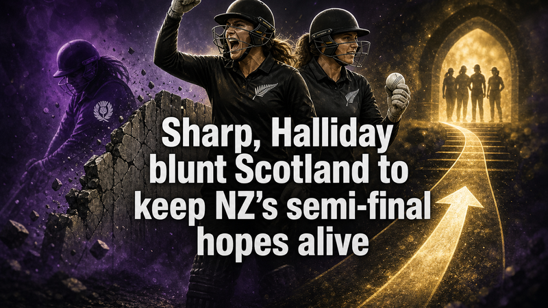 Illustration: Sharp and Halliday blunt Scotland to keep New Zealand's semi-final hopes alive